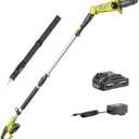 SEYVUM Pole Saw 8-Inch Cordless Pole Saws for Tree Trimming, 15FT Max Reach, Auto Oiling, Multi-Angles, Tool-Free Tensioning Electric Pole Chainsaw, 2.0Ah Battery and Charger Included