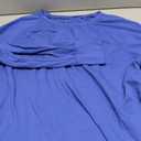 Women's Plus Size Long Sleeve Tunic Top Crew Neck Summer Oversized Fit Basic T Shirts Blouse (X-Large Plus, Blue)