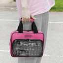 Enamel Pin Display Bag, Small Collections Travel Pin Trading,8-Page Pin Trading Book, Collectible Pin Board, Suitable for Storing Pins, Brooches, Patches (Pink)