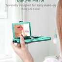 WeLoveCase for Samsung Galaxy S22 Wallet Case with Credit Card Holder & Hidden Mirror, All-Round Protection Shockproof Phone Cover Designed for Samsung Galaxy S22 5G, 6.1 inch Mint Green