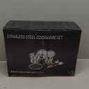 Stainless Steel Cookware Set, 16-Piece Pots and Pans Set Non Toxic, Kitchen Induction Cookware with Glass Lids, Steamer, Utensil Sets, Pot Protectors & Apron, Oven & Dishwasher Safe, Silver