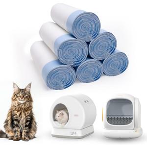 120 Count Self-Cleaning Cat Litter Box Liners Bag, Compatible with MeoWant-SCO1 and MeoWant-SCO2, Thick Heavy Duty Drawstring Replacement Cat Litter Box Liners-18"x 12.6" (Blue)