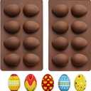 EchoDone Egg Shape Soap Mold Non Stick Silicone Half Egg Mold for Soap Making, Truffles Chocolate, Candy, Jelly, Desserts, Ice Tray Backing Set Cake Mould 2 Packs
