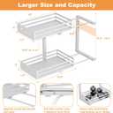 Under Sink Organizer, 2 Tier Under Sink Organizers and Storage, Adjustable Height, Slide out Metal Cabinet Organizers, Pull out Cabinet Storage Drawer Shelf for Kitchen Bathroom (White, 1 Pack)