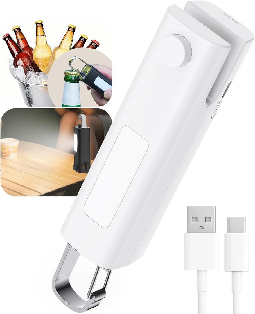 4 in 1 Mini Bag Sealer, Bag Sealer Heat Seal with Cutter, USB C Rechargeable Chip Bag Sealer Heat Seal, Portable Bag Resealer for Plastic Bags Snacks & Food Storage, Pure White