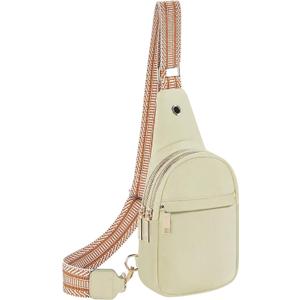 Sling Bags Small Leather Crossbody Bags for Women Travel Fashion Crossbody Sling Handbags Shoulder Purse (Mik White)