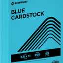 PrintWorks Bright Blue Colored Cardstock 8.5 x 11 - 65 lb/176 gsm - 250 Sheets - Made in the USA - FSC Certified - Acid-Free & Fade-Resistant - Printer & Cut Machine Compatible (00114)
