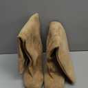 UBWDU Women's Suede Knee High Boots Square Toe Stiletto Heels Wide Calf Tall Boots size 8