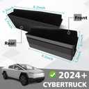 BestEvMod 4PCS Front&Rear Door Handle Storage Organizer Compatible with Tesla Cybertruck 2025 2024 Interior Inner Door Side Organizer Insert Tray Box with PVC Trim Lines Injection Molded (Upper)