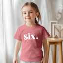 6th Birthday Shirt Girl Birthday Toddler Outfit 6 Year Old Girls six Happy Bday Sixth Gift (Pink)