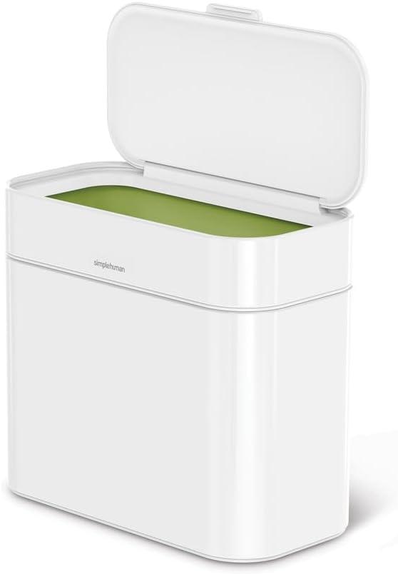 simplehuman Compost Caddy, Detachable and Countertop Bin, 4 Liter / 1.06 Gallon, White