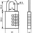 THIRARD Combination Padlock 208  Solid Brass Body, Resettable 3-Digit Code, Nickel-Plated Steel Shackle  Secure Lockers, Toolboxes & Travel Bags  Durable, Compact & Easy to Use (['21 mm'])