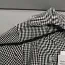 VAOYIU Two Piece Sets for Women Casual Summer Gingham Outfit Puff Sleeve Crew Neck Top Matching Shorts Set with Scalloped Hem S