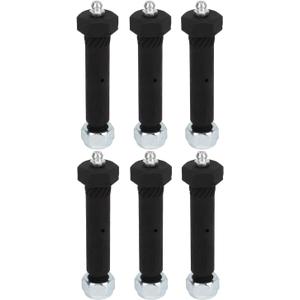 Trailer Leaf Spring Shackle Bolt, Pack of 6 Black Steel Trailer Axle Spring Shackle Bolt with Locknut Steel Grease Type Eye Wet Bolt Replacement for 2000 3500 5200 6000 7000 Axles