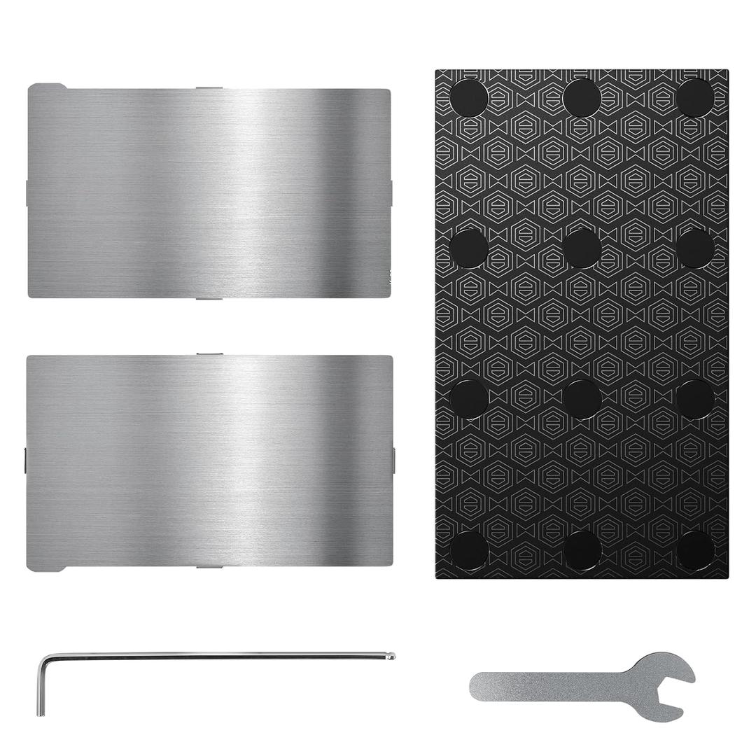 Upgraded Resin 3D Printer Magnetic Printing Platform, 2PCS Flexible Spring Steel Building Plate and 1PCS Steel Base Platform Compatible with ELEGOO Saturn 4 / Saturn 4 Ultra 3D Printer, 224x129mm