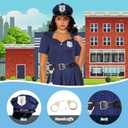 Police Costume Adult Women Cop Costume Dress for Cosplay Halloween Costumes (Blue, XL)
