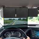 Veharvim Sun Visor Extender for Car (Polarized, Zipper Slider& Prevents Fingerprints, UV400, PC Lens), Visor Extender Attachment for Car Visor, Anti-Glare for Safe Driving