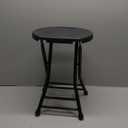 COOZMENT Folding Stool with Handle, Folding Chair, Folding Bar Stool with Non-Slip Feet, 600 lbs Capacity, Indoor and Outdoor Foldable Stool for Adults(13"×11.5"×18")