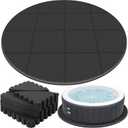 Nuanchu 78 inch Round Hot Tub Mat, 0.6 inch Thick Large Non‑Slip Spa Floor Pad for Inflatable Tub, Waterproof Eva Foam Pool Padding for Indoor Outdoor, Black