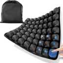 Inflatable Seat Cushion for Long Flights Airplane Travel Cushion- Portable Ergonomic Support Wheelchair Cushions with Coccyx Pain Relief (Black)