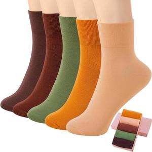 HUGSWEET Thin Soft Cotton Crew Socks for Women Ankle above Bootie Socks Gifts for Women 5-10 Pairs