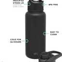 Simple Modern Water Bottle with Straw and Chug Lid Vacuum Insulated Stainless Steel Metal Thermos Bottles | Reusable Leak Proof BPA-Free Flask for Sports Gym | Summit Collection | 32oz, Midnight Black