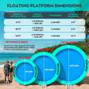 Inflatable Water Hammock Round Floating Ring,8FT Heavy Duty Pool Float for Adults,Inflatable Tanning Pool Float Island Dock for Lake/River/Ocean,w/Cup Holder
