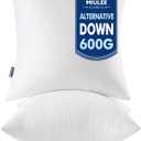 MIULEE Throw Pillows Inserts, Pack of 2 20x20 Inch 100% Virgin Fiber Filling Bed Couch Pillows