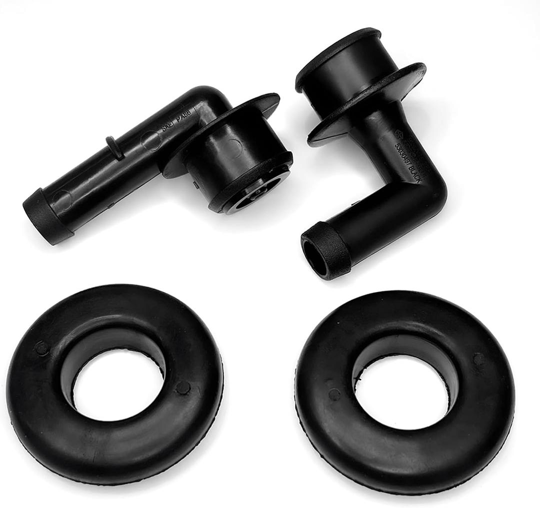 53013360AA PCV CCV Vent Valve Elbow and Grommet Set Compatible with Jeep Grand Cherokee 4.0L 2000-2004, Pressure Regulator Valve Elbow Kit Replaces 53013360AA 53030497 02946079 2946079 (2PCS)