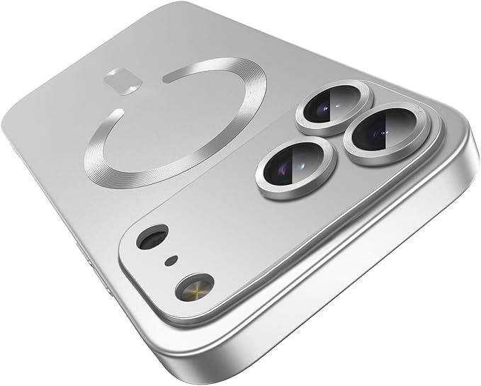 Misscase Magnetic for iPhone 17 Pro Case,Comes with Camera Lens Protector, Compatible with Magsafe, Soft TPU Full Protection Slim Smooth Bumper Shockproof Phone Cover Silver