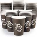 LITOPAK 240 Pack 12 oz Paper Cups, Brown Disposable Hot Coffee Cups for Party, Picnic, Travel, and Events