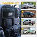 Universal Tactical Car Seat Back Organizer Bag Tactical Molle Vehicle Organizers Panel Vehicle Protector Organizers with 5 Detachable Pouches for Car Truck Ford Jeep (Upgraded C model Black)