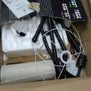 ROTTOGOON Dimmable Floor Lamp, Arc Floor Lamps for Living Room, Stepless Dimming Modern Standing Lamp with Linen Shade, Tall Lamp for Bedroom Office Dining Room- Black