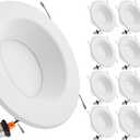 Maxxima 12 Pack 5 in. & 6 in. 5 CCT Retrofit Recessed LED Downlight - 1300 Lumens, E-26 Quick Connect, Dimmable, Color Selectable 2700K-5000K (2700K/3000K/3500K/4000K/5000K), Ideal for Contractors