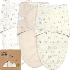 3-Pack Organic Baby Swaddle Sleep Sacks - Swaddles for Newborns, Infant 0-3 Months, Baby Girls, Boys, Soft & Snug Newborn Sleep Sack, Nursery Swaddling Blankets (Bear)