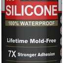 GE Supreme Silicone Caulk for Kitchen & Bathroom, White, 10 fl oz Cartridge, 1 Pack - 100% Waterproof Silicone Sealant, 7X Stronger Adhesion, Shrink & Crack Proof
