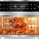 32QT Air Fryer Toaster Oven Combo with Rotisserie, Turbo Convection, Silver, 16.9"D x 18"W x 14.4"H