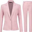 YUNCLOS Women's 2 Piece Office Work Suit Set One Button Blazer and Pants,Medium