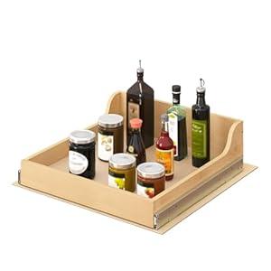 ALINE FURNITURE Birch Pull Out Drawers for Cabinets, 21" W x 21" D x 6" H Soft-Close Slide Out Drawer for Kitchen Cabinets, Pull Out Shelves, Pantry Cabinet Organizer, with Pre-Drilled Wood Template