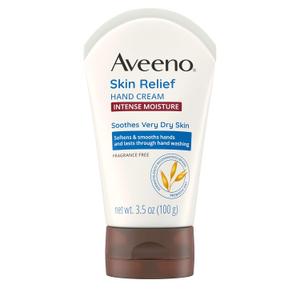 Aveeno Skin Relief Intense Moisture Hand Cream with Soothing Prebiotic Oat for Dry and Sensitive Skin Cream Softens & Smooths Hands & Lasts Through Hand Washing, Fragrance-Free, 3.5 oz