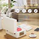 Yintiny Rechargeable Leather CD Player with Speakers, Bluetooth Transmitter, Festival Gift, BGM Player for Home Decor., White