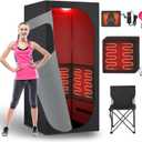 Sauna Box for Detoxification and Relaxation, Portable Far Infrared Sauna Tent with Red Light Therapy and Folding Chair, 9 Levels, High 5.9' - Dry Sauna