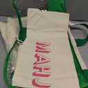 3 Pcs Empty Mahjong Canvas Bag Gift Embroidered American Mahjong Set Incl Tiles Bag and Racks & Pushers Drawstring Bags(Green,Regular)