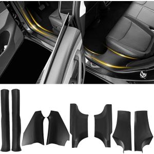 GearUp 8Pcs Door Sill Protector Compatible with Tesla Model Y Juniper 2025 2026 Rear Door Sill Scuff Plate Guard for Tesla Model Y Juniper Accessories