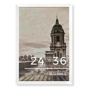 QDSSDECO 24" x 36" Poster Frame with Wood and Plexiglass, 1 Pack White
