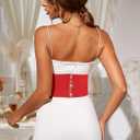 Tgirls Women Corset Belt Lace-up Waist Corset Belts Sexy Cinch Elastic Wide Belt for Dress Costume Waspie Waistband (Red)