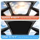 2026 Upgrade for Tesla New Model Y Juniper 2025 2026 Sunshade Roof [No Sag,Ice-Crystal Cooling Coatings] Heat Insulation Glass Roof Sun Shade for Tesla Model Y Accessories 2025 2026 Black