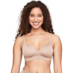 Warner's Women's Blissful Benefits Convertible Pure Bliss Comfort Wire-Free Longline Bra (Beige, 34D)