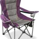 Camping Chairs for Adults,High Back Folding Camp Chair with Cup Holder and Cooler Bag,Heavy Duty Outdoor Lawn Chairs,Perfect for Camping,Hiking,Picnics,and Beach Trips,Purple, 21.6' 'X 21.6'' X 41.3''