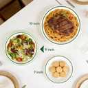 Disposable Plates 9 Inch, 150PCS Paper Plates Bulk with Green Rims, Heavy Duty Paper Plates for Graduation/Retirement Party, Picnic, BBQ, Microwave, Breakfast, Lunch & Dinner